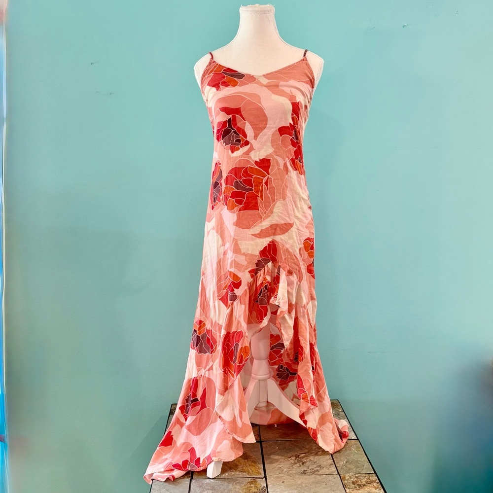 Billabong Floral Dress with Red Pink & Orange accents